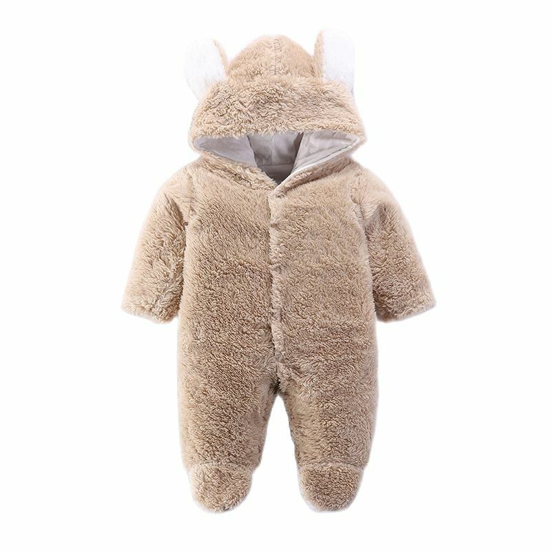 Peleles de algodón para bebé recién nacido, mono grueso con capucha, ropa cálida para niño y niña, Otoño, novedad