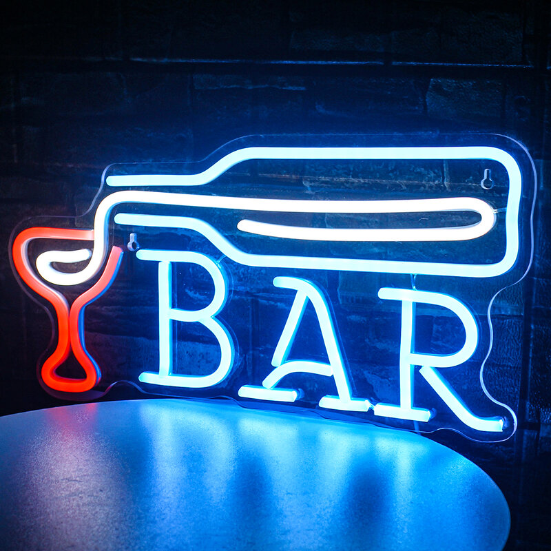Bar Neon Sign LED Room Decoration Lights, Suspensão USB, Arte acrílica, Lâmpada de parede para festa, Café, Loja, Design Criativo, Decoração de logotipo