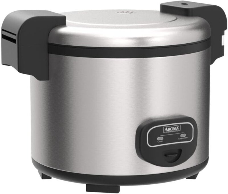 Aroma Housewares 60-Cup (Cooked) (30-Cup UNCOOKED) Commercial Rice Cooker, Stainless Steel Exterior (ARC-1130S), Silver