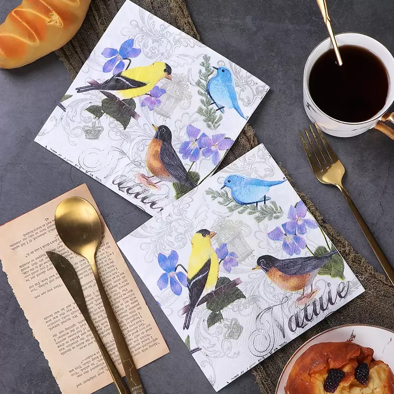 Новая бумажная салфетка в китайском стиле с принтом цветов и птиц