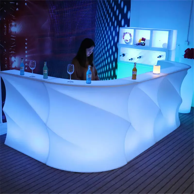Szafka na wino LED świecący stół recepcja szafka na alkohol kreatywne oświetlenie meble okrągły wysoki klub KTV materiały dyskotekowe