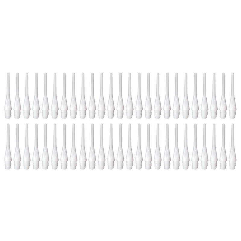 Puntas de plástico blando para dardos, puntas de repuesto de aguja, piezas blancas, accesorios de cabeza de dardo de seguridad, 50 piezas