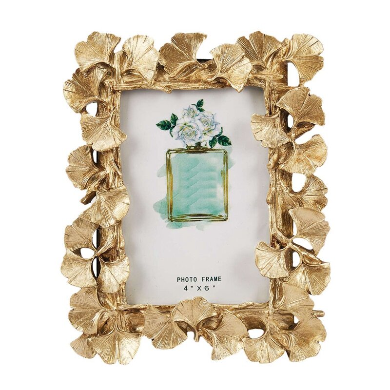 Żywiczna ramka Retro złota liść Ginkgo ramka na zdjęcia dekoracje do domu