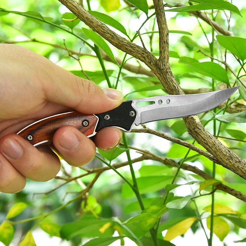 Cuchillo plegable de acero inoxidable para exteriores, mini cuchillo multifuncional, llavero portátil, cuchillo de fruta, stock del fabricante