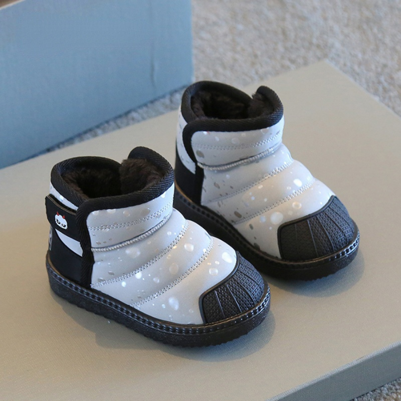 Crianças sapatos de inverno crianças botas de neve moda pelúcia quente waterpoor botas de tornozelo do bebê meninos antiderrapante tênis ao ar livre meninas