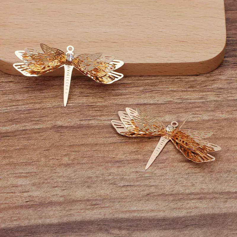 BoYuTe (10 Pieces/Lot) 45*26MM Metal Brass Filigree Dragonfly Pendant Diy Jewelry Accessories Handmade Materials