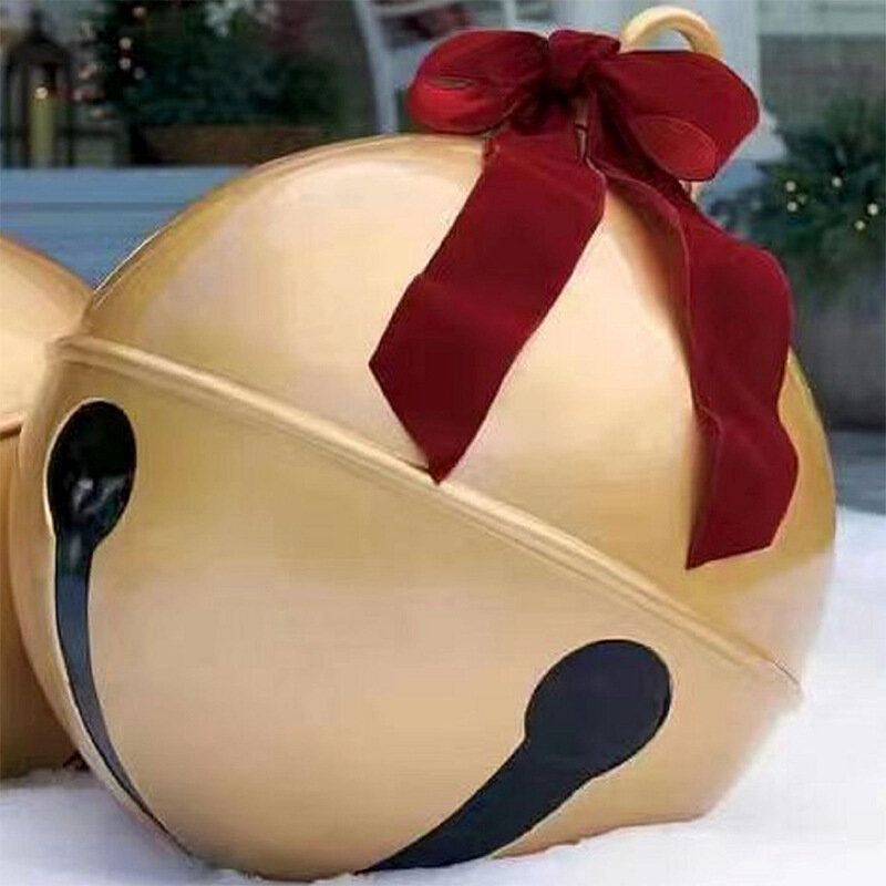 Kerst Decoratieve Bell Ballon 60Cm Outdoor Grappig Printen Pvc Opblaasbare Speelgoedbal Ambachten Geschenken Kerstbal Ornamenten