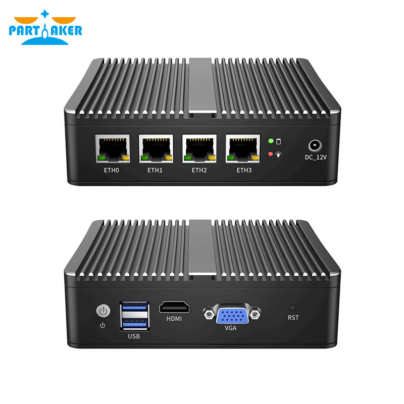 Roteador Fanless pfSense, Celeron J4125 N4000 N5000, Mini PC, 4 LAN 2.5G, Dispositivo de Firewall Intel i226, OPNsense Openwrt, 2500m