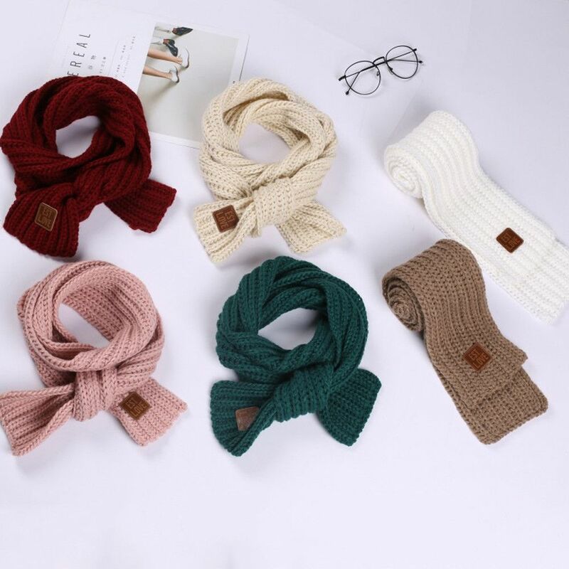 Теплый детский шарф, модный плотный Мягкий Вязаный Шарф, зимний уличный шарф для мальчиков и девочек