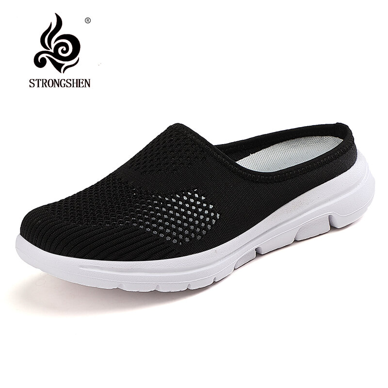 STRONGSHEN Women Shoes  Spring Casual Breathable Flying Woven Light Flat Shoes Women Casual Sneakers Flats Ladies Shoes