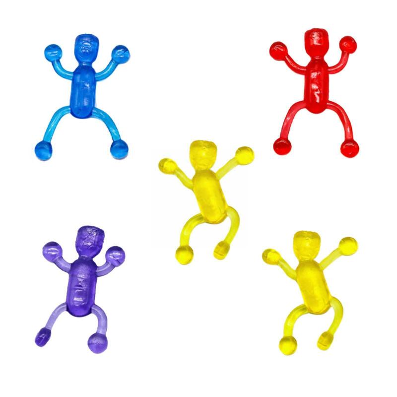 1pcs TPR Vent Emotions Cute Villain Sticky Soft Glue Funny Wall TPR Whole Toy Person Spoof Stick Toy Climbing Hand V2U6