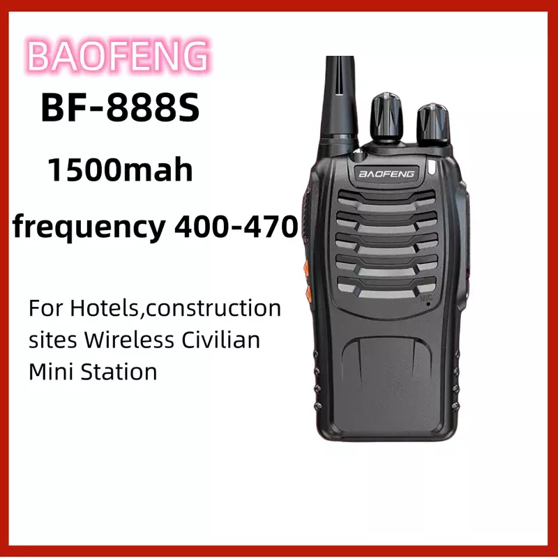 Baofeng-BF-888S FM, 2024 MINI, เครื่องรับส่งวิทยุไร้สาย, ใช้พลังงานสูง, กลางแจ้ง, โรงแรม, สถานที่ก่อสร้าง, วิทยุ, เครื่องตรวจจับวิทยุ