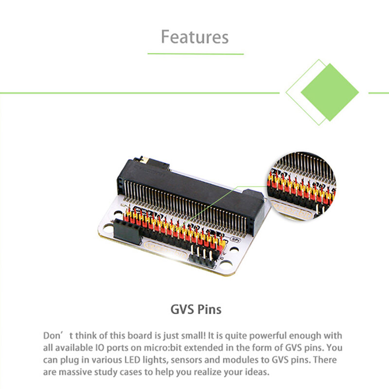 ELECFREAKS Micro:bit IO Sensor karta rozszerzenia GVS Pin interfejs IIC pokładowy brzęczyk gniazdo Audio do nauki programowania dla dzieci