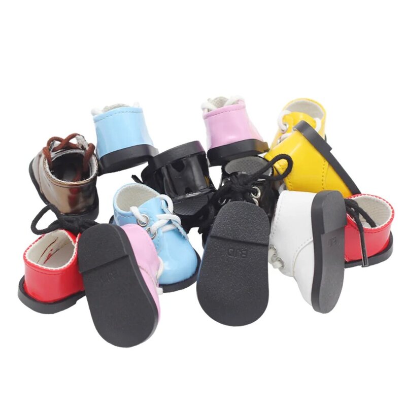Pop 5.5Cm Lederen Schoenen Mini Speelgoed Schoenen Voor Bjd 1/6 14.5 Inch Wellie Wisher & Nancys & 32-34 Cm Paola Reina Russische Speelgoed
