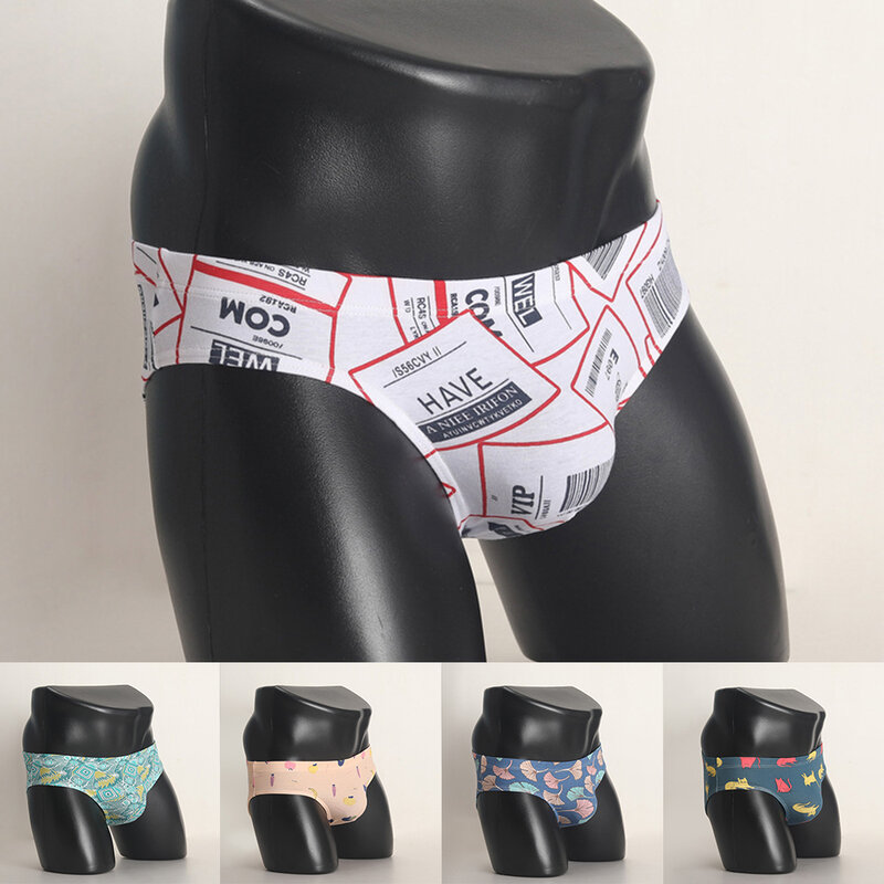 Men Print Briefs Jockstrap Bugle Pouch Underpants Leopard Shorts Underwear Low Rise Bikini Bottom Wear Novelty Swim Lingerie