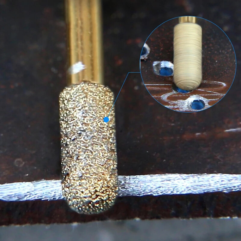 1pc Diamond Burr Head 6mm gambo tondo per ghisa acciaio inossidabile ceramica vetro giada marmo oro accessorio per utensili elettrici