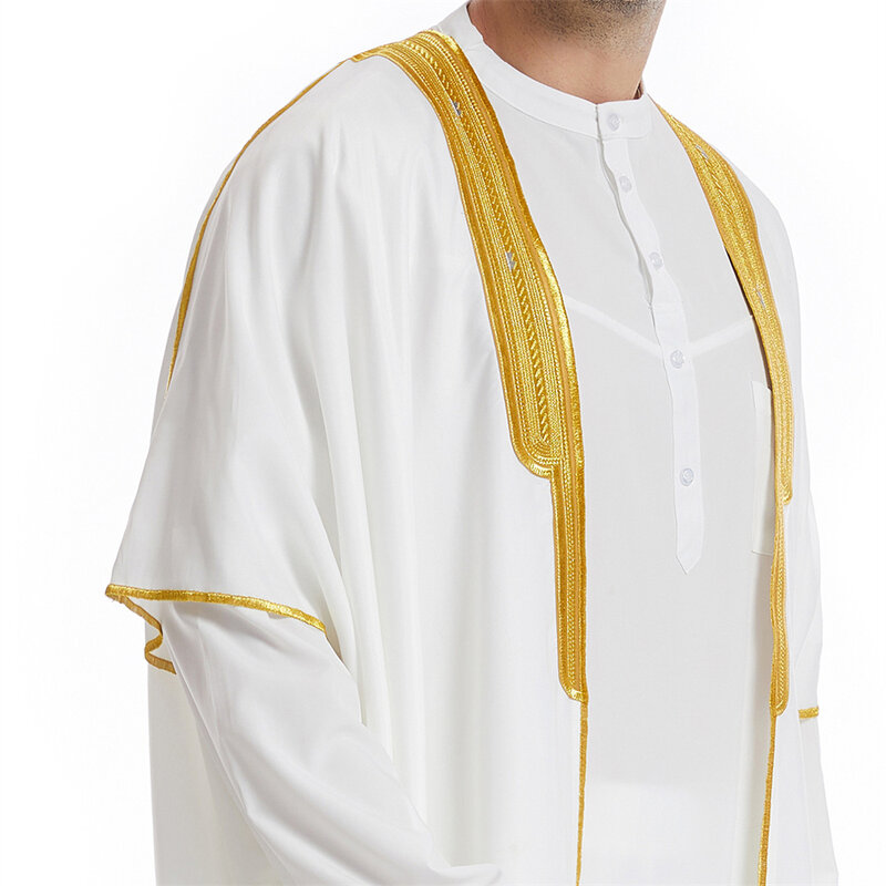 Traditional Eid Arabic Men Robe Muslim Dress Kimono Dishdasha Clothing Islam Dubai Saudi Abayas Abaya Kaftan Ramadan Jubba Thobe