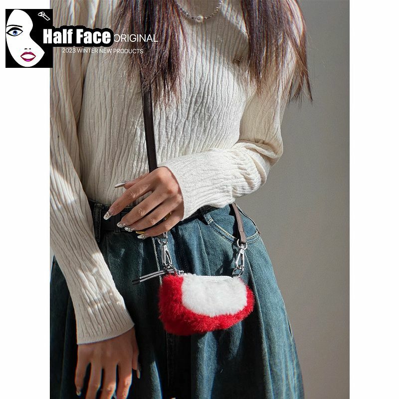 Y2K женская готическая Рождественская сумка для ключей в стиле Харадзюку в стиле панк для девушек с наушниками и губной помадой мини-сумка на одно плечо сумки-тоут через плечо в стиле "Лолита"