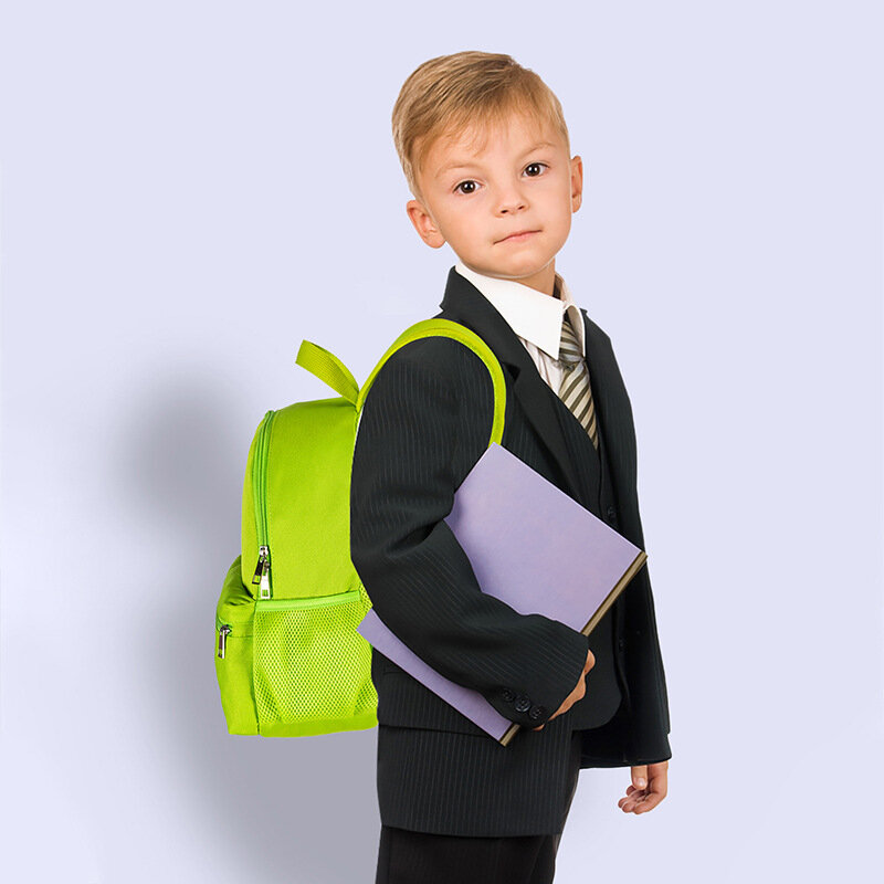Mochila Unisex ligera e informal con bordado personalizado para la escuela, Color sólido, nombre personalizado, Simple, Color caramelo