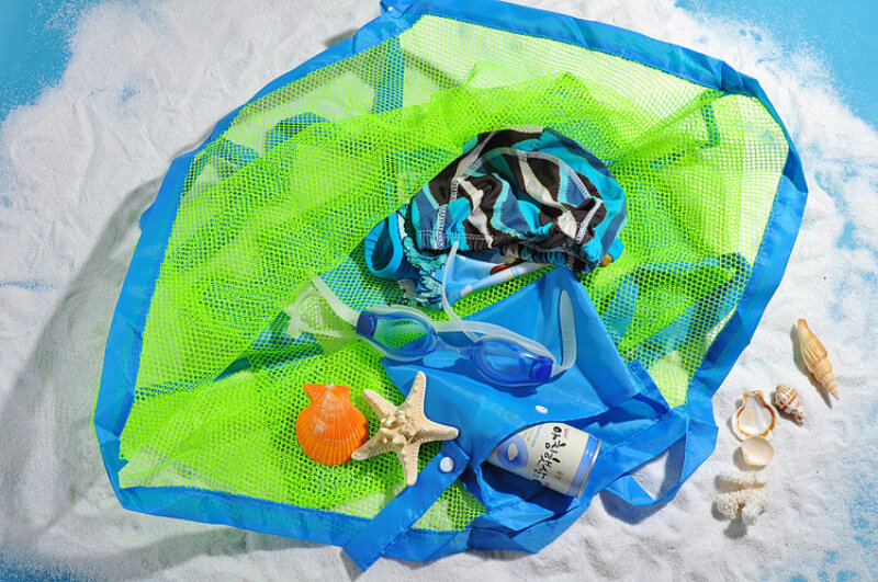 Bambini Sand Away Protable Mesh Bag giocattoli per bambini borse portaoggetti borsa da spiaggia in rete nuoto da viaggio borse per organizer per articoli vari da spiaggia di grandi dimensioni
