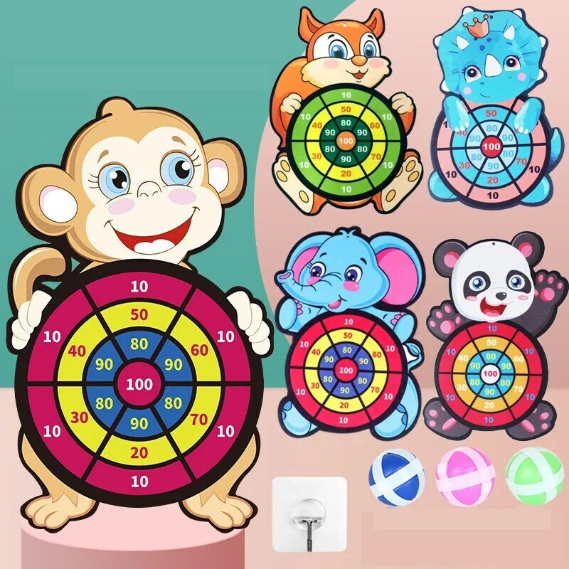 ของเล่นเด็กการ์ตูน Sticky Target Ball Sucker Dart เป้าหมายในร่มและกลางแจ้งโยน Sticky Ball Interactive เกมสำหรับเด็ก