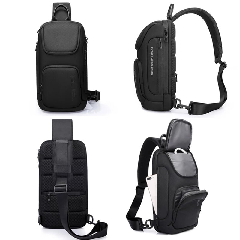 Resilver Sling Bag Portable Multifunction Short Travel Messenger Chest Pack Wear Scratch Resistant
