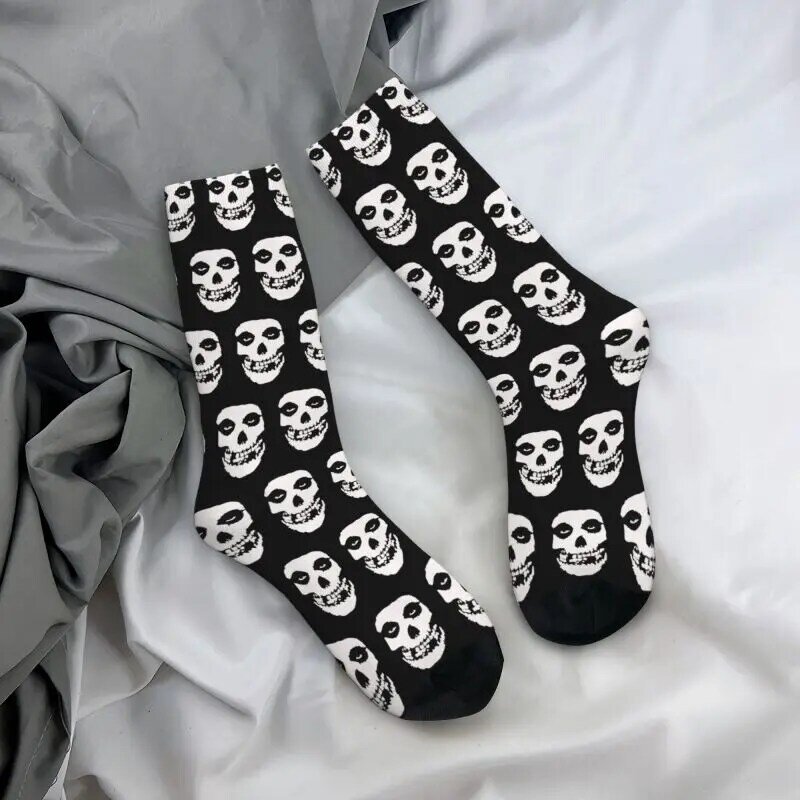 Novelty Printing Misfits Punk Rock Band Socks for Women Men Stretchy Summer Autumn Winter Crew Socks