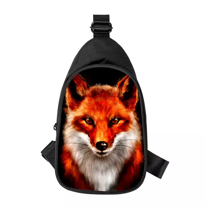 fox animal 3D Print New Men Cross Chest Bag Diagonally Women Shoulder Bag Husband School Waist Pack Male chest pack