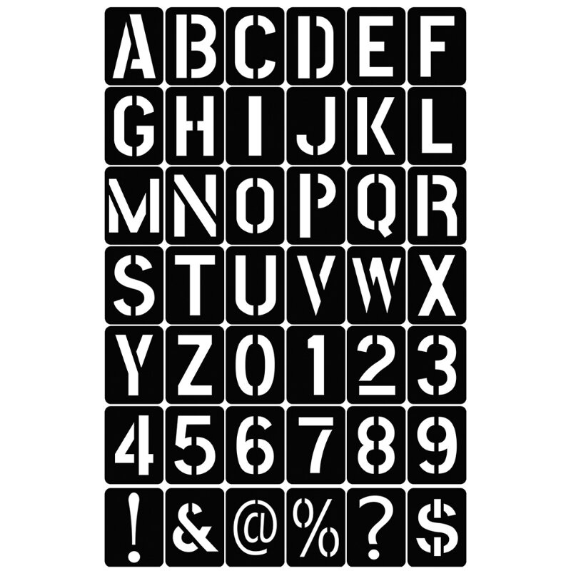 Set di Stencil con numero di lettera da 42 pezzi Kit di stampi per modelli di pittura con alfabeto in plastica per dipingere sulla decorazione della casa della parete