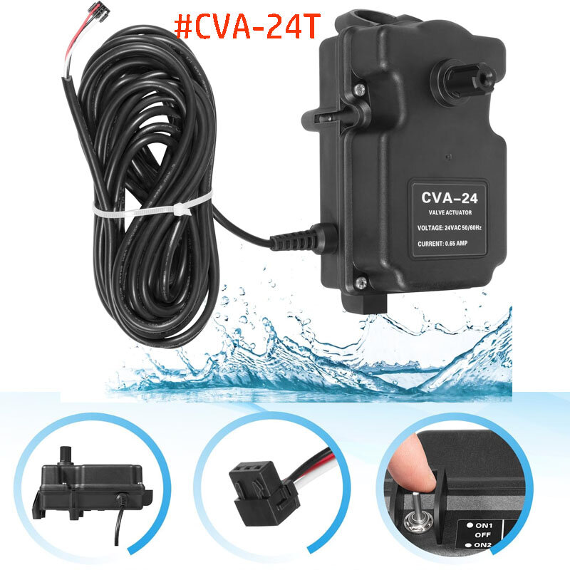 Actuador de válvula de CVA-24T para Pentair 263045, 24 voltios CA/rotación de 180 grados/3 puertos, apto para carrete, Jandy/Zodiac