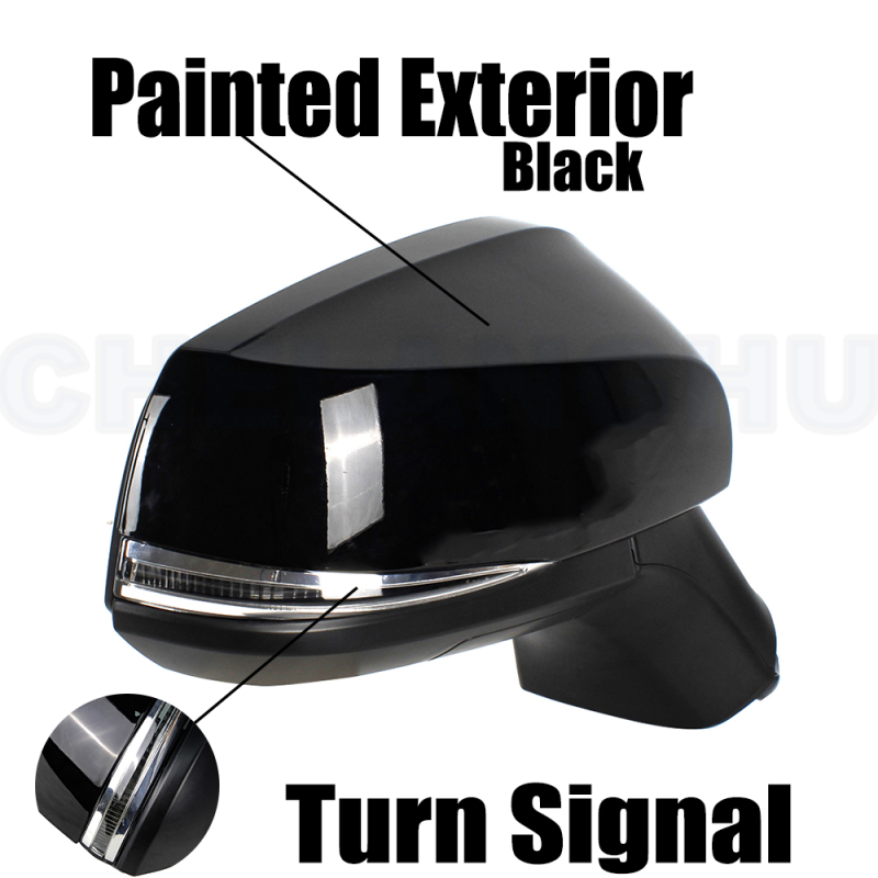 Pair  8 Pins Black Painted Heated Power Adjust Blind Spot Turn Lamp Mirror For Toyota RAV4 2019 2020 2021 2022 2023