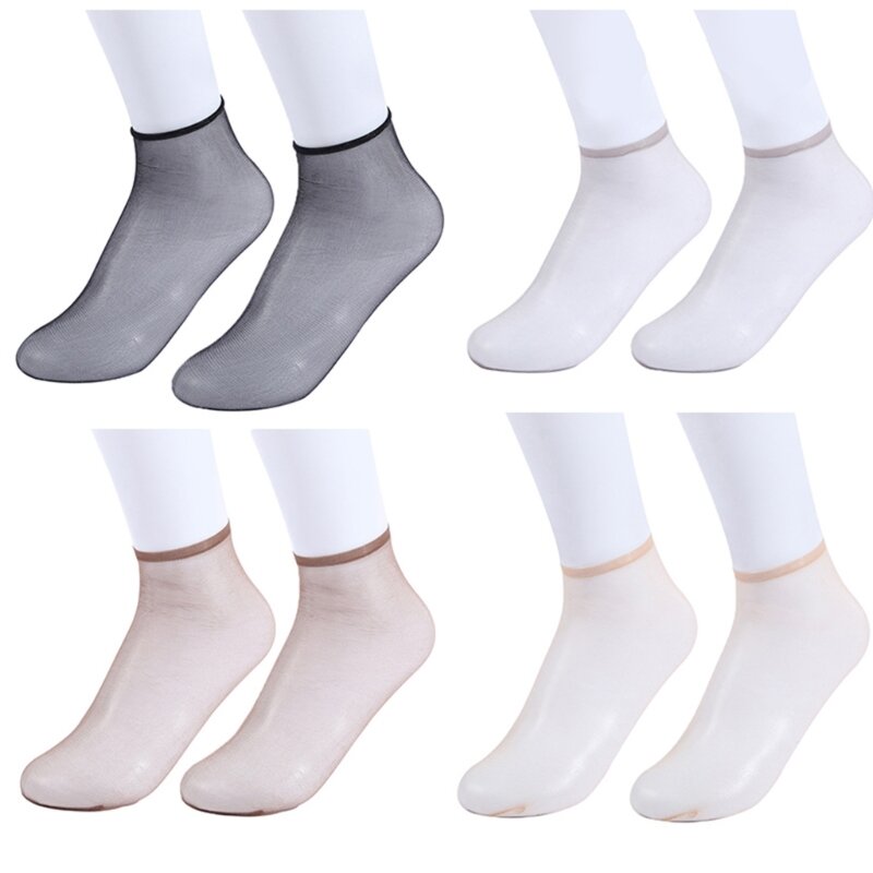 Casual Women Transparent Elastic Crystal Silk Sock Nylon Ladies Summer Short Ankle Breathable Short Stocking for Daily Wholesale