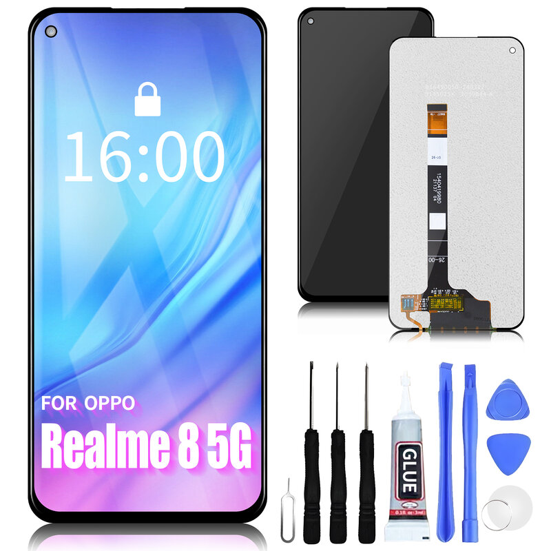 6.5"For OPPO Realme 8 5G RMX3241 LCD Display Touch Screen Digitizer Assembly For Realme V13 A93s 5G Replacement