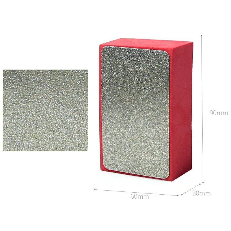 90x60mm Diamond Polishing Pad Hand Wipe Block for Ceramic Tile Glass Edging Dressing Metal Wood Finish