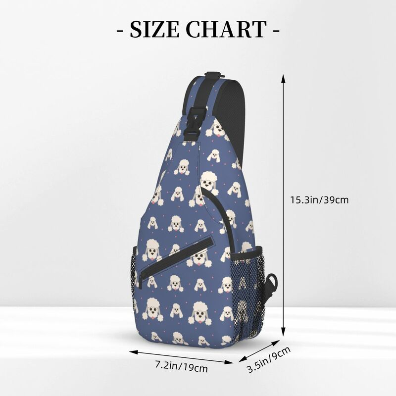 Pudel pies woreczki strunowe torba Crossbody na klatkę piersiową z paskiem na ramię plecak podróżna małe plecaki turystyczne urocza torba wzór szczeniaka