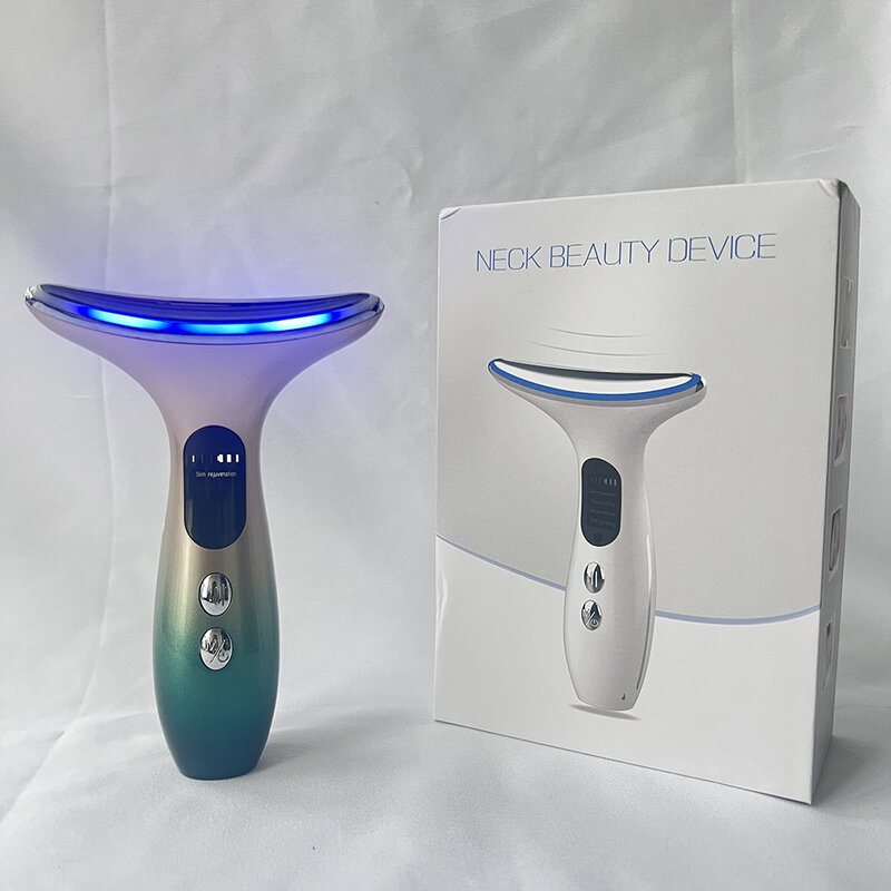 Face and Neck Lift Massager LED Photon Therapy Skin Tightening Face Lifting Machine Face Neck Lifting Massager