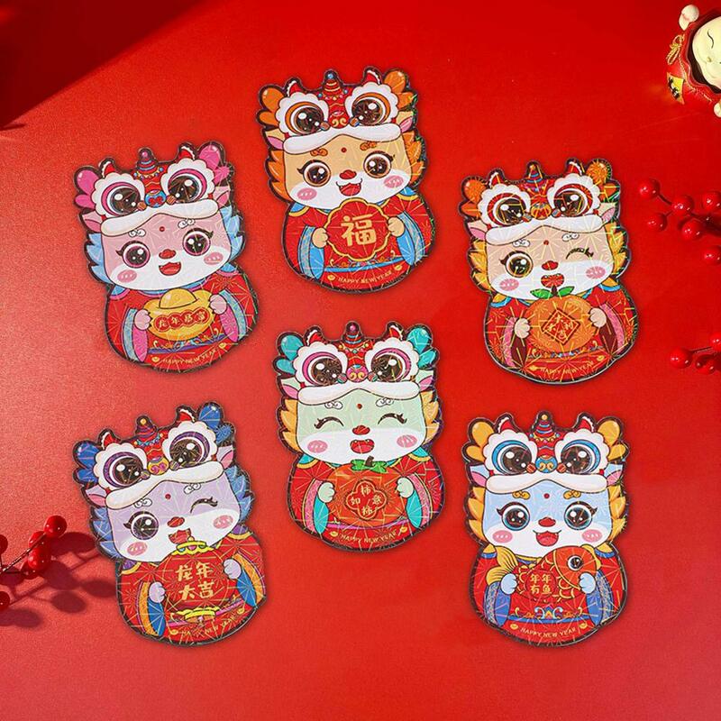 Busta resistente all'usura anno del drago busta busta capodanno cinese Dancing Dragon Pattern Lucky Money Bag per la primavera 2024