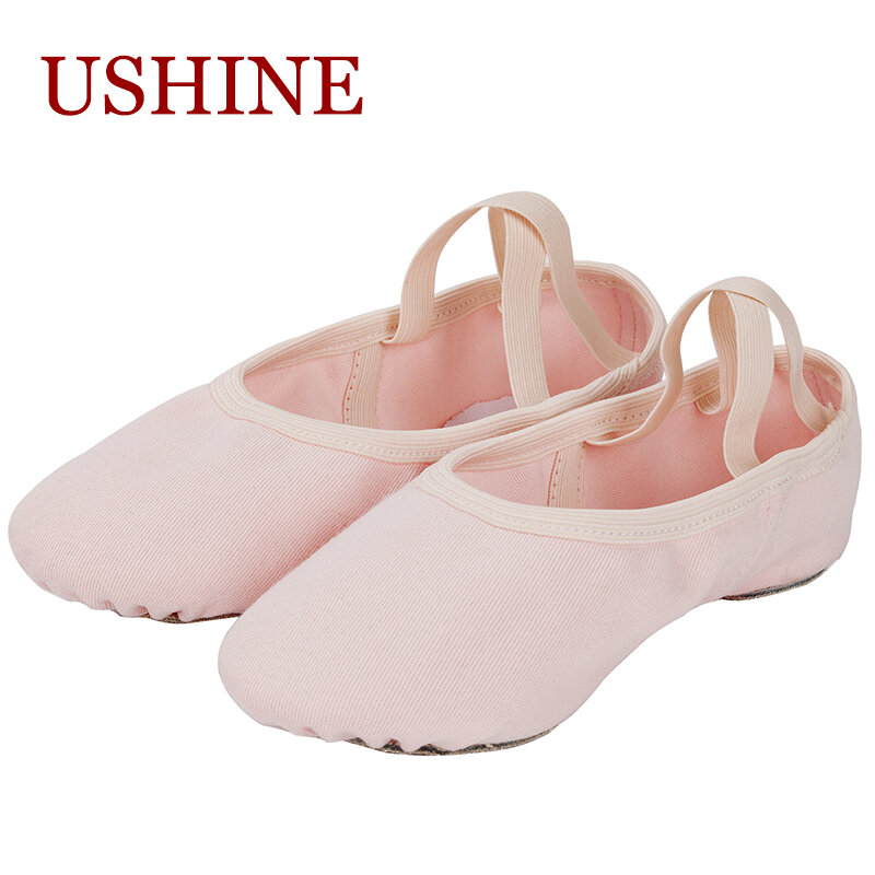 Ushine รองเท้าบัลเล่ต์สำหรับผู้หญิง, รองเท้าเต้นบัลเล่ต์แบบมืออาชีพรองเท้าเต้นแยกนุ่มสำหรับเด็กผู้หญิง