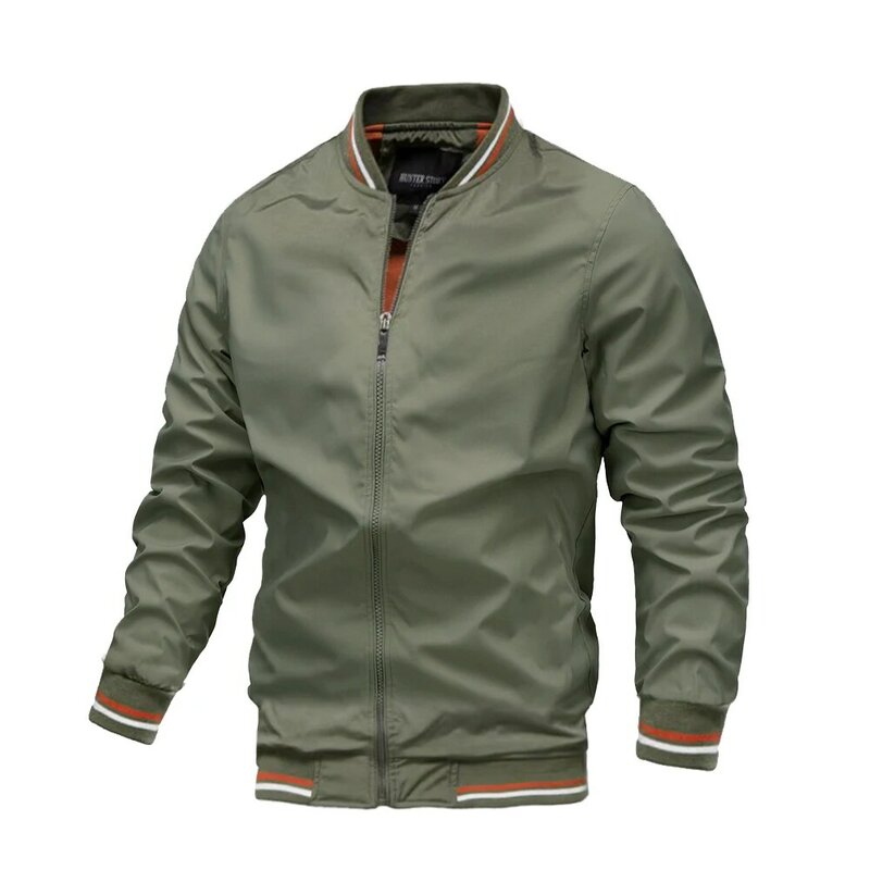 Spring Autumn Bomber Jacket Men Casual Windbreaker Jacket Coat Men High Quality Outwear Zipper Stand Collar Military Jacket Mens