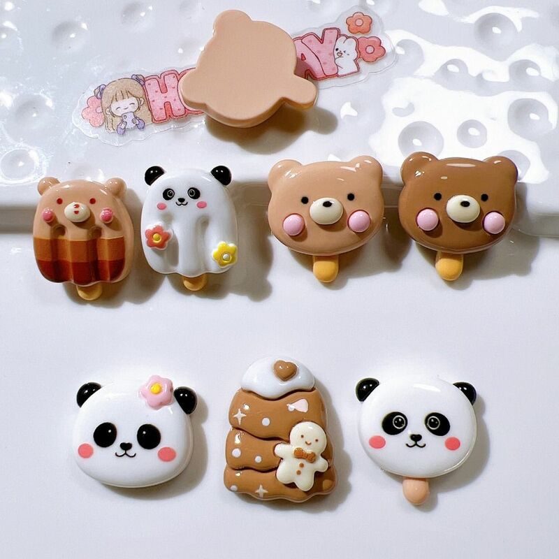 Panda en miniatura de animales de dibujos animados, accesorios de resina en miniatura, creativo, DIY