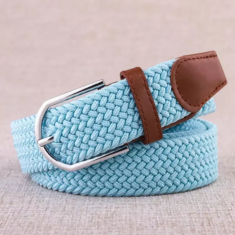 Belts for Women High Quality Fashion Belt Canvas Braided Pin Buckle Woven Stretch Waist Strap for Jeans cinturon mujer