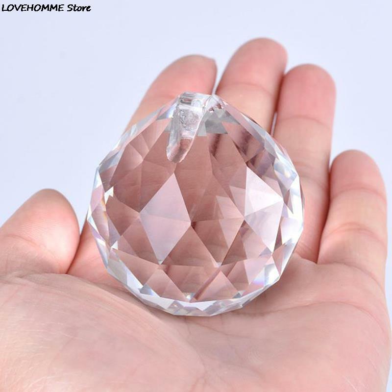 20mm/30mm/40mm 1pc appeso cristallo trasparente illuminazione palla prismi ciondolo fai da te tenda lampadario cristallo sfaccettato sfera Decor