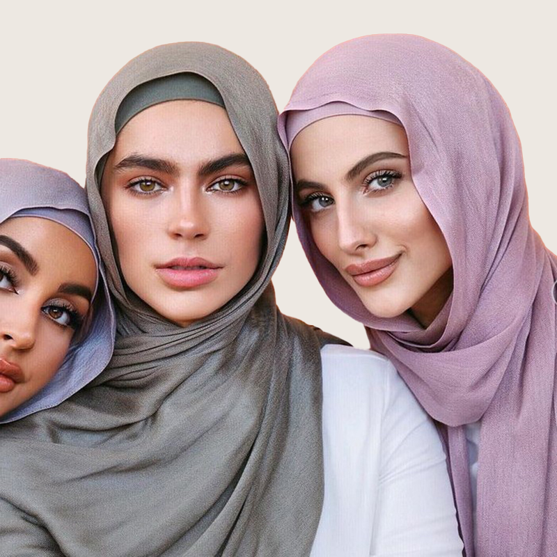 Syal Rayon Hijab dua sisi katun polos, syal wanita Muslim lembut ringan syal Rayon Hijab 180x85CM