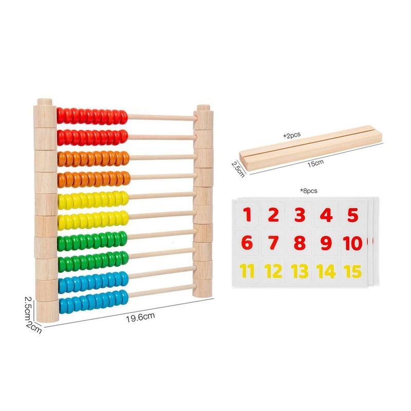 Wooden Abacus Counting Rack para crianças, cartões numéricos, aprendizado de matemática pré-escolar, crianças, crianças elementares, presente para meninos