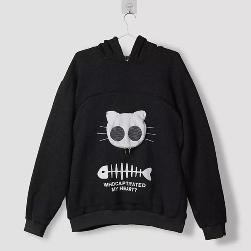 Tier Pouch Haube Tops Sweatshirt Erstaunliche Katze Hoodie Katzen Reise Pullover Tier Mit Kapuze Tasche Paar Sweatshirt Drop Verschiffen