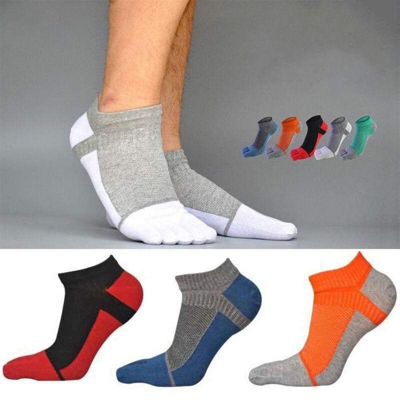 Pure Cotton Five Finger Socks Mens Sports Breathable Comfortable Shaping Anti Friction Men's Socks With Toes EU 38-44