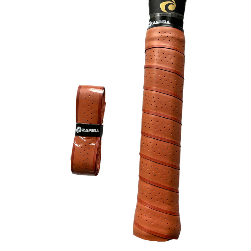 ZARSIA-PU Sweatband de couro para raquete de tênis, Brown grosso e punho de couro vermelho, novo, 2,4, 10pcs