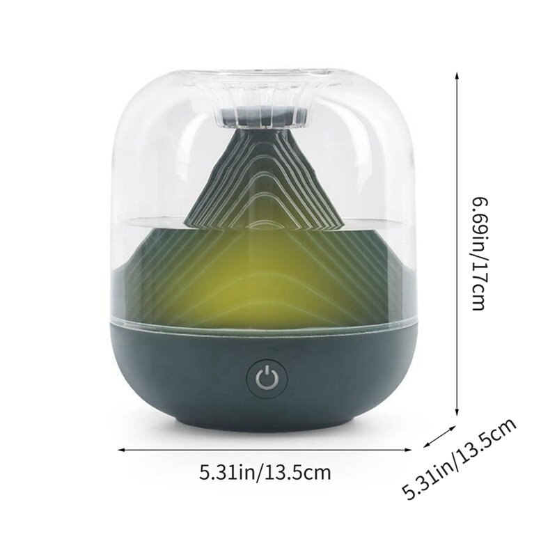 Rechargeable 1200Mah Water Atomizer Diffuser Essential Oil Diffuser For Bedroom Green