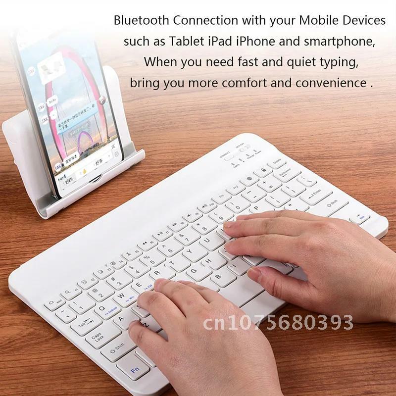 Mini teclado Bluetooth portátil para tableta, Android, iOS, Windows, teclado inalámbrico para iPad, teléfono, 10 pulgadas