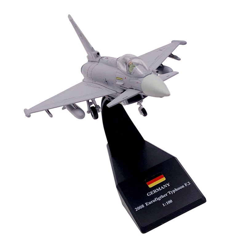 1/100 Scale EF2000 Eurofighter Typhoon Fighter Plane Metal Fighter Military Model Diecast Plane Model for Collection Gift